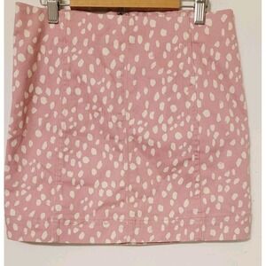 Jolt‎ Pink Leopard Print Denim Mini Skirt Womens Size 9 / 29w Pink Cream Cheetah